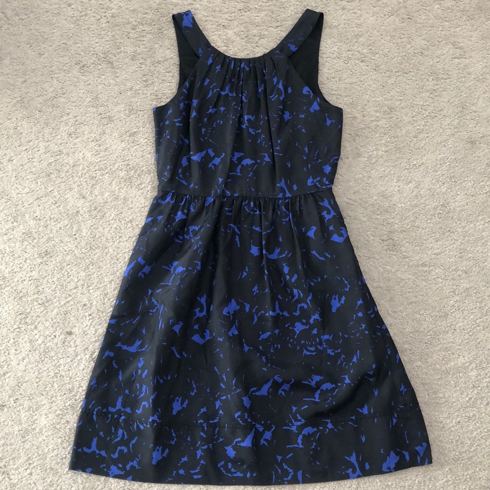 J. Crew Silk Blue & Black Dress size 0